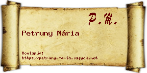 Petruny Mária névjegykártya